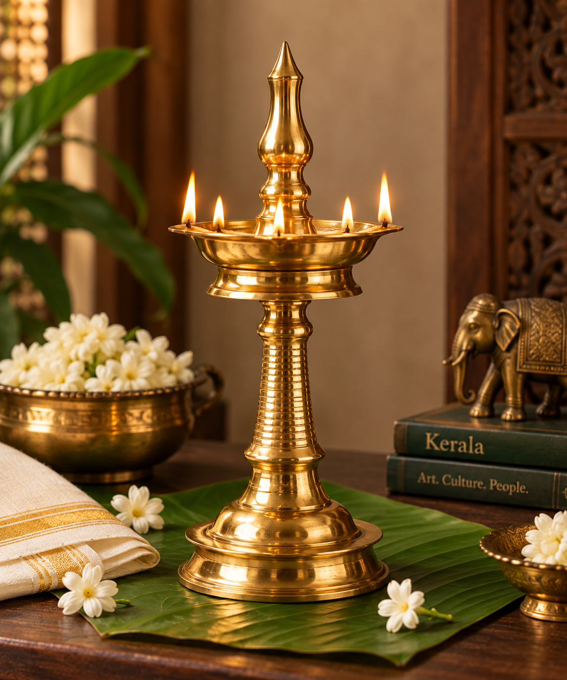 Brass Nilavilakku (Traditional Kerala Lamp)